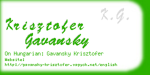 krisztofer gavansky business card